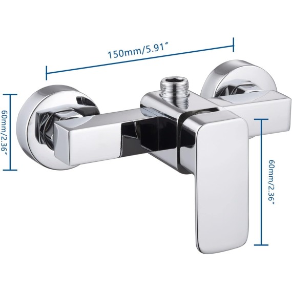 Bathroom Chrome Shower Faucet Set High Pressure Wall Mounted Shower Tap Bathtub Faucet Shower Mixers Hot and Cold Water Mixing (Color : LY04 Set D)