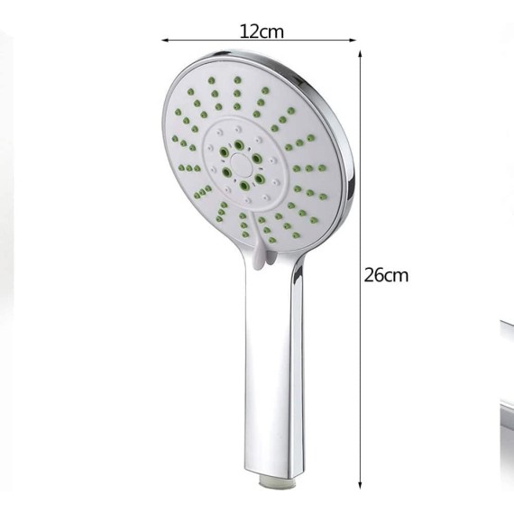 Shower Nozzle Handheld Shower Head High Pressure 5 Spray Settings Massage Spa Detachable Hand Held Showerhead Chrome Face,L (Size : Medium)