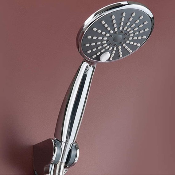 Shower Nozzle Handheld Shower Head 3 Spray Settings Massage Spa Detachable Hand Held Showerhead Chrome Face with