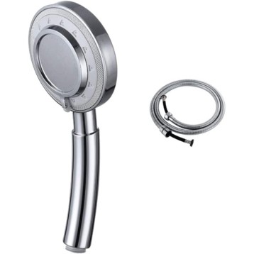 Shower Nozzle Handheld Shower Head High Pressure 3 Spray Settings Massage Spa Detachable Hand Held Showerhead Chrome Face with Hose and Adjustable,M (Size : Medium)