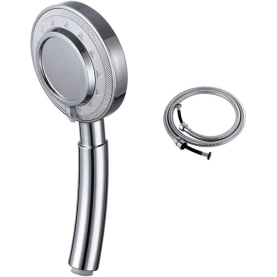 Shower Nozzle Handheld Shower Head High Pressure 3 Spray Settings Massage Spa Detachable Hand Held Showerhead Chrome Face with Hose and Adjustable,M (Size : Medium)