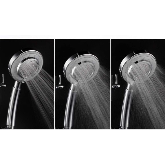 Shower Nozzle Handheld Shower Head High Pressure 3 Spray Settings Massage Spa Detachable Hand Held Showerhead Chrome Face with Hose and Adjustable,M (Size : Medium)