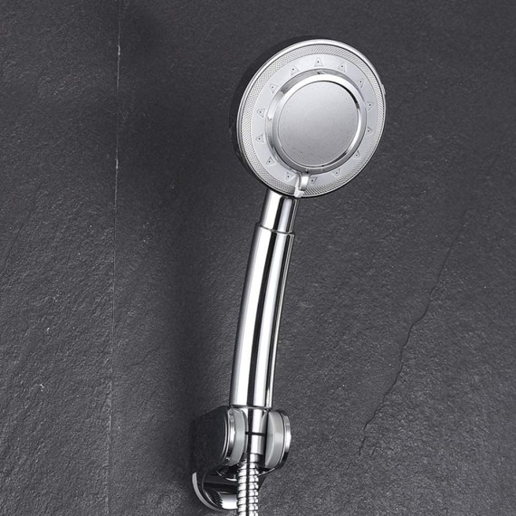 Shower Nozzle Handheld Shower Head High Pressure 3 Spray Settings Massage Spa Detachable Hand Held Showerhead Chrome Face with Hose and Adjustable,M (Size : Medium)
