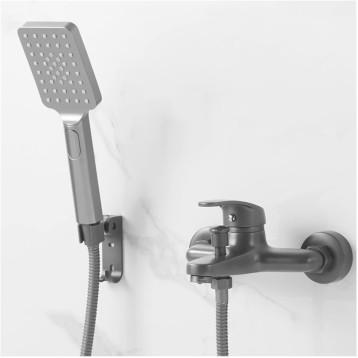 Bathtub Faucet Set,Wall Mounted Brass Tub And Shower Faucet,Gun Grey Tub Faucet Set with 3-Function Handheld Shower,Bathtub Mixer Faucet