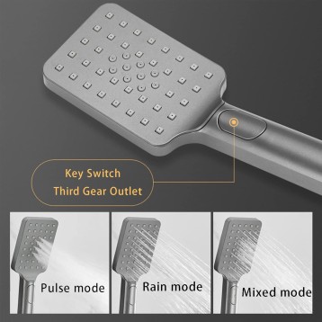 Bathtub Faucet Set,Wall Mounted Brass Tub And Shower Faucet,Gun Grey Tub Faucet Set with 3-Function Handheld Shower,Bathtub Mixer Faucet