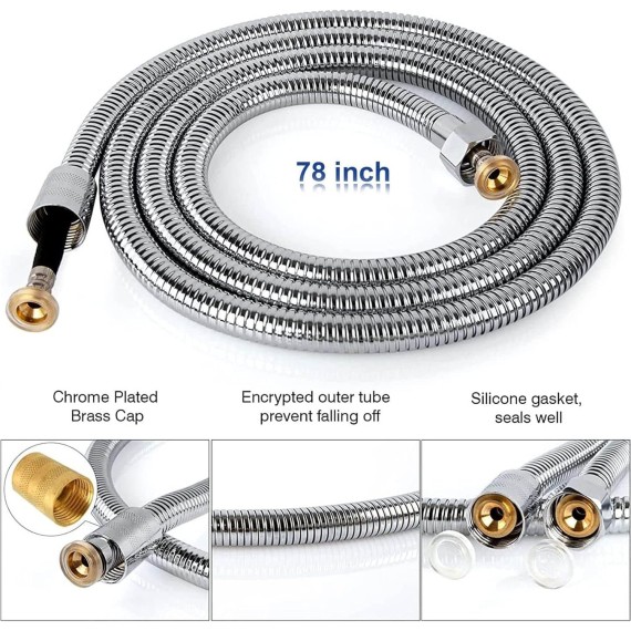 Shower Faucet Set, 8" High Pressure Rain Shower Head with Handheld Spray, System Shower, Dual Shower Head, Handheld Showerhead Combo, 3 Functions Handheld Shower Head with Holder/Hose