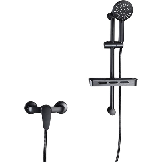 Rain Shower Head with Adjustable Arm, High Pressure Handheld Showerhead, Pressure Boosting Wall Mounted Shower Set with Hand Held Shower Head, Single-Handle Tub and Shower Trim Kit