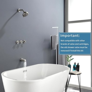 3 Handles Shower Faucet Set with Tub Spout Bathtub Shower Faucets Combo Set Shower System Complete Tub and Shower Trim Kit Brushed Nickel Shower Fixtures