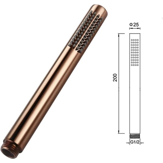 Concealed shower fitting set, rose gold hand shower with hose, holder with shower valve kit, solid brass polished bathroom shower tap for bathroom/bathtub (Size : Shower Set)