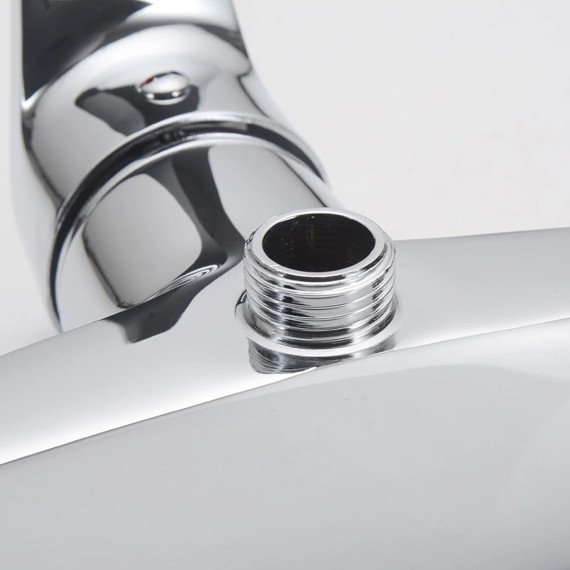 Bathtub Shower Faucet Simple Shower Set, Bathroom Hot and Cold Water Mixer Tap, Copper Single Handle Wall-Mounted Hand Spray Faucet, Plating