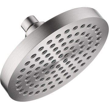 High Pressure Shower Head, 6 Inch Rain Shower Head, 2 Spray Settings Rainfall Shower Heads, Adjustable Angle Replacement Bathroom Showerhead, Easy Installation Brushed Nickel
