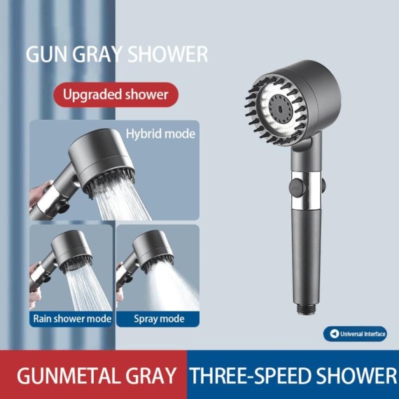 High Pressure 3 Modes Message Shower Head Rainfall Adjustable Modern Showerhead Boost Filter for Bathroom Accessories,shower with hose