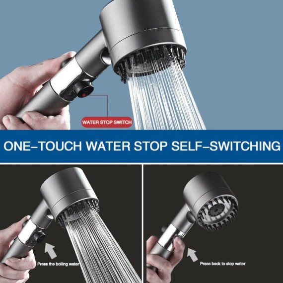 High Pressure 3 Modes Message Shower Head Rainfall Adjustable Modern Showerhead Boost Filter for Bathroom Accessories,shower with hose