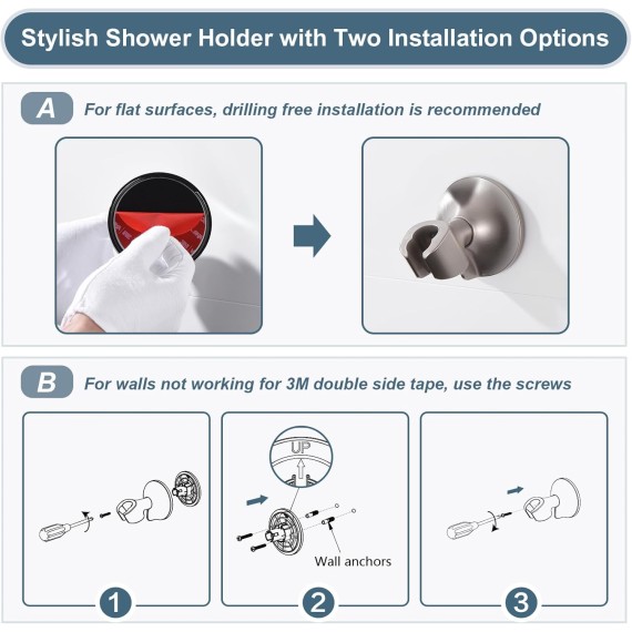 High Pressure Rain Shower Head Combo with Double Extension Arm, 8 Inch Rainfall Shower Head with Handheld Spray, Height Adjustable Dual Square Showerhead Set, Brushed Nickel
