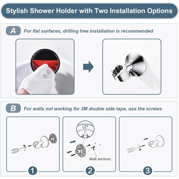 High Pressure Rain Shower Head Combo with Double Extension Arm, 8 Inch Rainfall Shower Head with Handheld Spray, Height Adjustable Dual Square Showerhead Set, Chrome