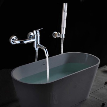 Bathroom shower, Chrome Bathtub Faucet with Hand Shower Wall Mounted Brass Bathroom Faucet Single Handle 3 Holes Bath Shower Mixer Tap