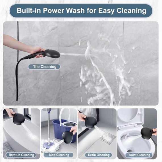 High Pressure Shower Head with Handheld, 9 Spray Settings Showerhead Built in Power Wash to Clean Tub and Pets, Extra Long 69" Hose, Adjustable Bracket, Oil-Rubbed Bronze