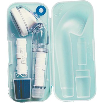 Travel Portable Showerheads Rust Removing, Travel Shower Kit with Powerful Shower Spray, Portable shower Head with SEDIMENT Filters, White