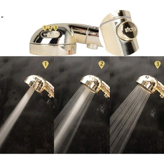 Handheld Shower Head,3 In 1 High Pressure Showerhead Home Bathroom Shower, Multi-Layer Chrome Finish Portable 360 Degrees Rotating Shower Head