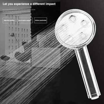 Shower Head Handheld High Pressure Showers Water Saving 3 Spray Modes and Single Function Filter Showerhead Bathroom Accessories (Color : A) (A)