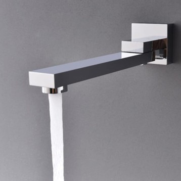 Wall Mounted Bath Filler Spout 180° Swivel Faucet Tap Shower System Spout Bathtub Shower Mixer Water Outlet, Gun Grey