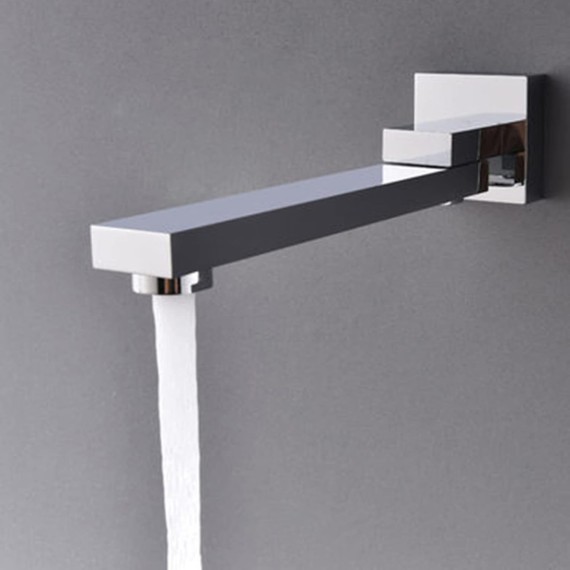 Wall Mounted Bath Filler Spout 180° Swivel Faucet Tap Shower System Spout Bathtub Shower Mixer Water Outlet, Gun Grey