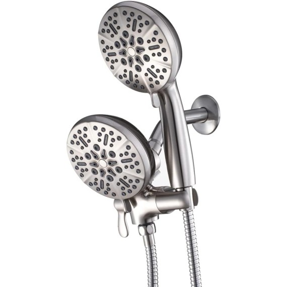 Shower System Bathroom 5'' High Pressure 7-Mode Handheld Shower Head Hand Held Showerhead Sprayer Brushed Nickel