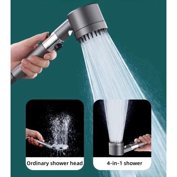 Handheld Showerhead Multifunctional Massage One Button Adjustment Pressure Turbocharge Skin Beauty with 3 Modes and Filter, Remove Chlorine, Enjoy Spa at Home