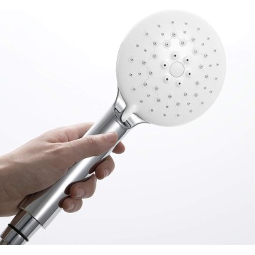 Handheld Shower Head High Pressure Rain Spray ABS Hand Held Showerhead with 2 Spray Settings, Chrome and White Universal Handheld Shower Sprayer for Bathroom, G1/2'' Connect