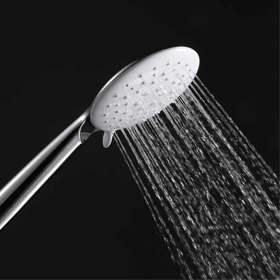 Handheld Shower Head High Pressure Rain Spray ABS Hand Held Showerhead with 2 Spray Settings, Chrome and White Universal Handheld Shower Sprayer for Bathroom, G1/2'' Connect