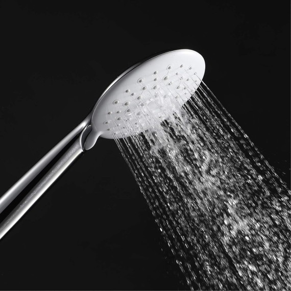 Handheld Shower Head High Pressure Rain Spray ABS Hand Held Showerhead with 2 Spray Settings, Chrome and White Universal Handheld Shower Sprayer for Bathroom, G1/2'' Connect