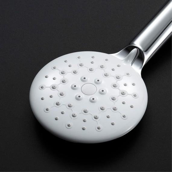 Handheld Shower Head High Pressure Rain Spray ABS Hand Held Showerhead with 2 Spray Settings, Chrome and White Universal Handheld Shower Sprayer for Bathroom, G1/2'' Connect