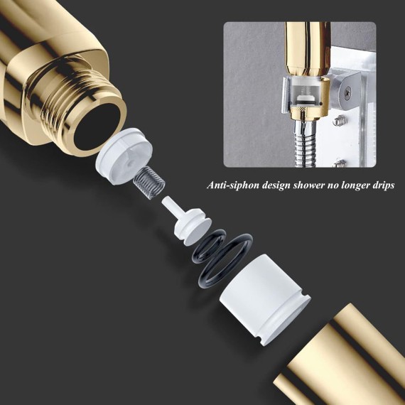 Luxury Bathroom Showerhead with Stop Button, High Pressure Rain 3 Mode Water Saving Hand Shower Heads