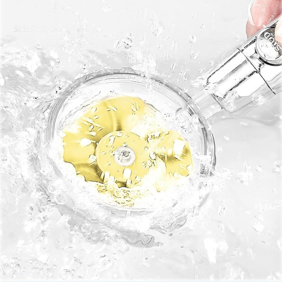 High Pressure Shower Head with Handheld, Angle-Adjustable Showerhead with Turbofan, Universal Shower Head with One-Click Pause Button (Blue)