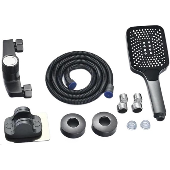 Gray Waterfall Bathtub Faucet With Hand Shower Brass Chrome Wall Mounted Bathroom Shower Mixer Tap Full Shower system Set(Chrome Shower Set)
