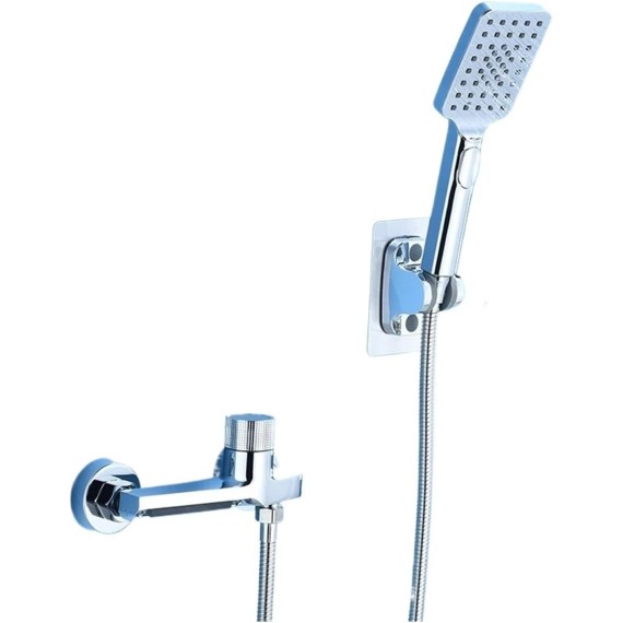 Gray Waterfall Bathtub Faucet With Hand Shower Brass Chrome Wall Mounted Bathroom Shower Mixer Tap Full Shower system Set(Chrome Shower Set)