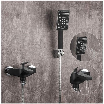 Shower System, Brass Bathroom Shower Set Wall Mounted Shower Faucet Bath Bathtub Water Mixer Tap Hot and Cold Water