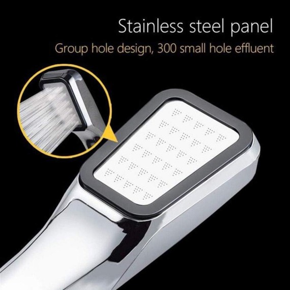 300 Hole Pressurized Water Saving Shower Head ABS with Chrome Plated Bathroom Hand Shower Water Booster Showerhead
