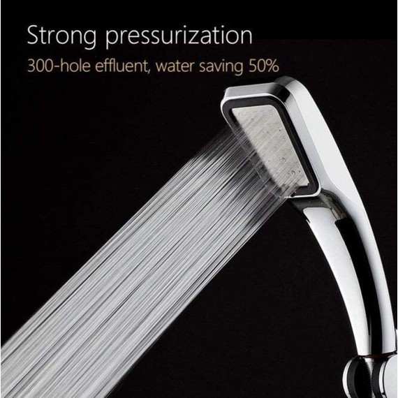 300 Hole Pressurized Water Saving Shower Head ABS with Chrome Plated Bathroom Hand Shower Water Booster Showerhead