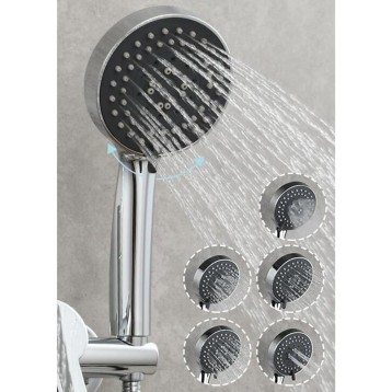 Bath Shower Mixer tap with Shower, Bath taps Folding Brass hot and Cold Water Multi-Function Shower, Bathroom Bathtub tap-Black