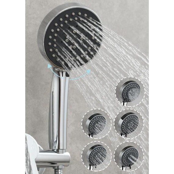 Bath Shower Mixer tap with Shower, Bath taps Folding Brass hot and Cold Water Multi-Function Shower, Bathroom Bathtub tap-Black