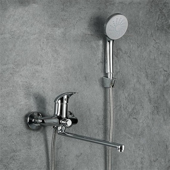 Shower System, Tub Faucet, Bathroom Bathtub Faucet Chrome Shower Faucet Set Mixer with Handheld Cold and Hot Wall Mounted Waterfall Tap