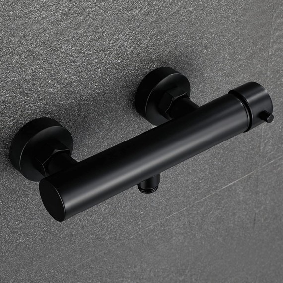 Shower System, Bathroom Bathtub Faucet, Single Function Shower Mixer, Wall Mount Hot and Cold Shower Tub Faucet, Rotatable Hand Shower,Black(Black)