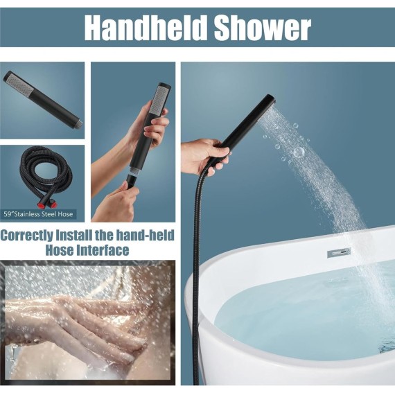 Bathtub Faucet Tub Filler Floor Mount Bathroom Faucets standing Tub Faucet Floor Mounted Tub Filler Faucet Brass Single Handle with Hand Shower