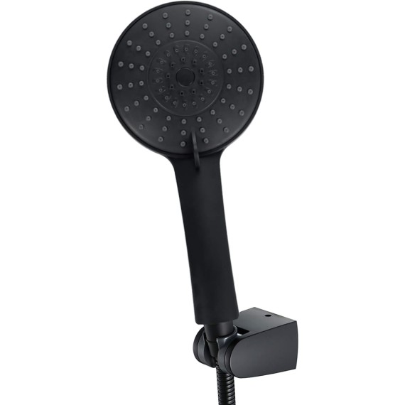 Handheld Shower Head Set High Pressure ABS Handheld Shower Sprayer with 3 Spray Settings, Black Universal Hand Held Showerhead Set with 59" Stainless Steel Shower Hose and Holder