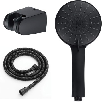 Handheld Shower Head Set High Pressure ABS Handheld Shower Sprayer with 3 Spray Settings, Black Universal Hand Held Showerhead Set with 59" Stainless Steel Shower Hose and Holder