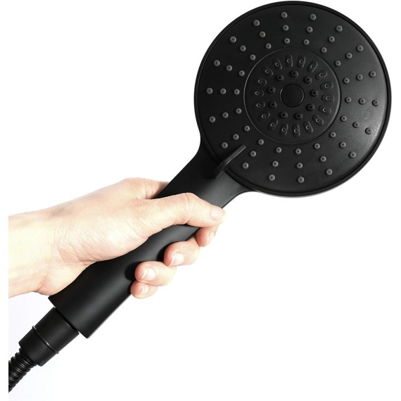 Handheld Shower Head Set High Pressure ABS Handheld Shower Sprayer with 3 Spray Settings, Black Universal Hand Held Showerhead Set with 59" Stainless Steel Shower Hose and Holder