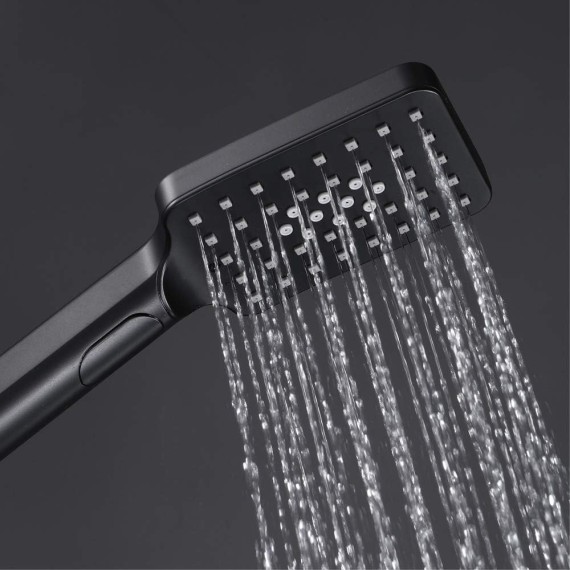Universal Shower Head with High Pressure, 3 Spray Settings Black Handheld Showerheads with ABS Shower Holder and 59Inch Hose