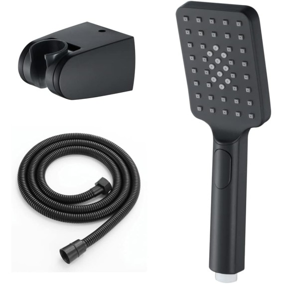 Universal Shower Head with High Pressure, 3 Spray Settings Black Handheld Showerheads with ABS Shower Holder and 59Inch Hose