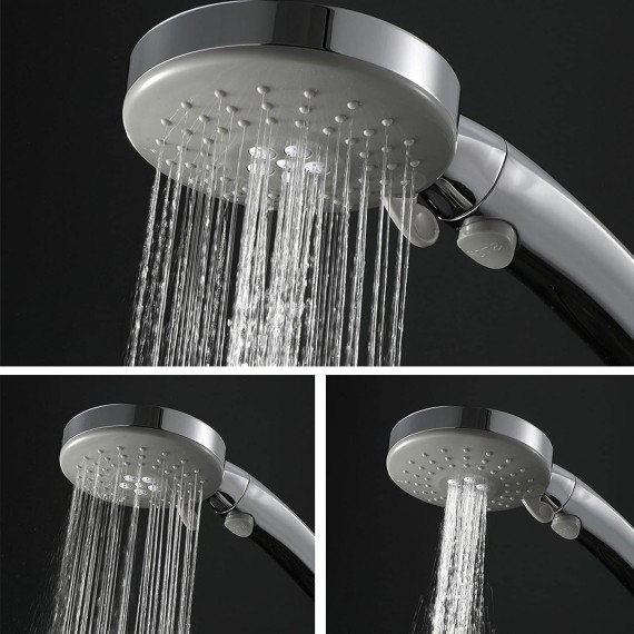 High Pressure Handheld Shower Head, 3 Spray Modes Water Saving Showerhead with ON/Off Pause Switch, Detachable Shower Accessories